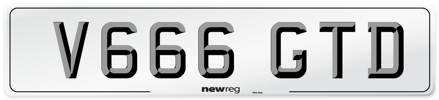 V666 GTD Number Plate from New Reg